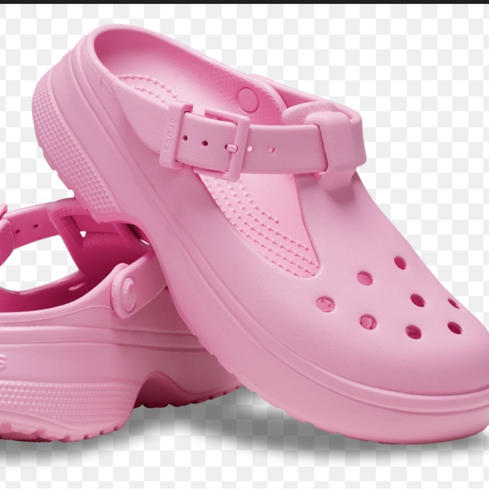 CROCS Pink Mary Jane Clog Sandals with strap